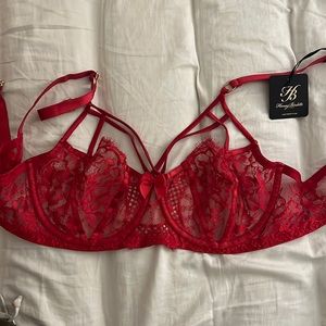 Red Lacy Bra (Honey Birdette)